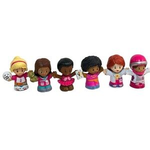 Barbie Fisher Price Little People Figures Set Of 6 Nurse Dr Artist Dancer Soccer
